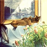 “Amsterdam Cats” oil on linen 22” X 28” 1993         Amsterdam Cats    Price: $8,000.00